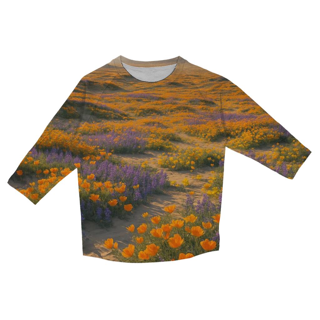 Desert Bloom After Rare Rain designer 3/4 sleeve blouses
