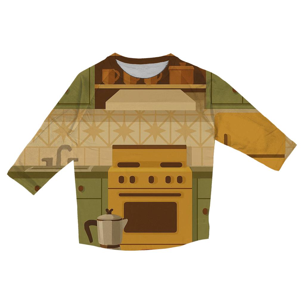 Retro Kitchen Morning custom 3/4 sleeve shirts