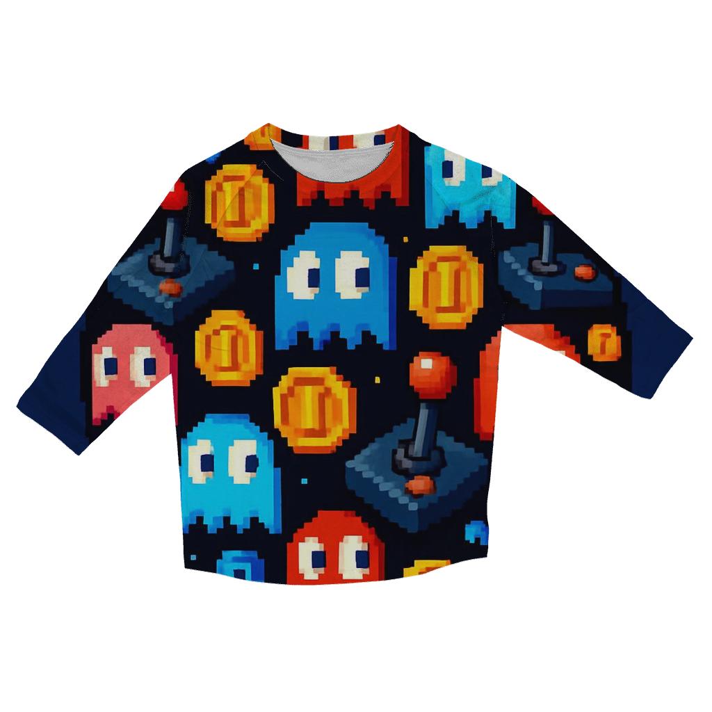 Pixel Arcade Planet cotton quarter sleeve shirts