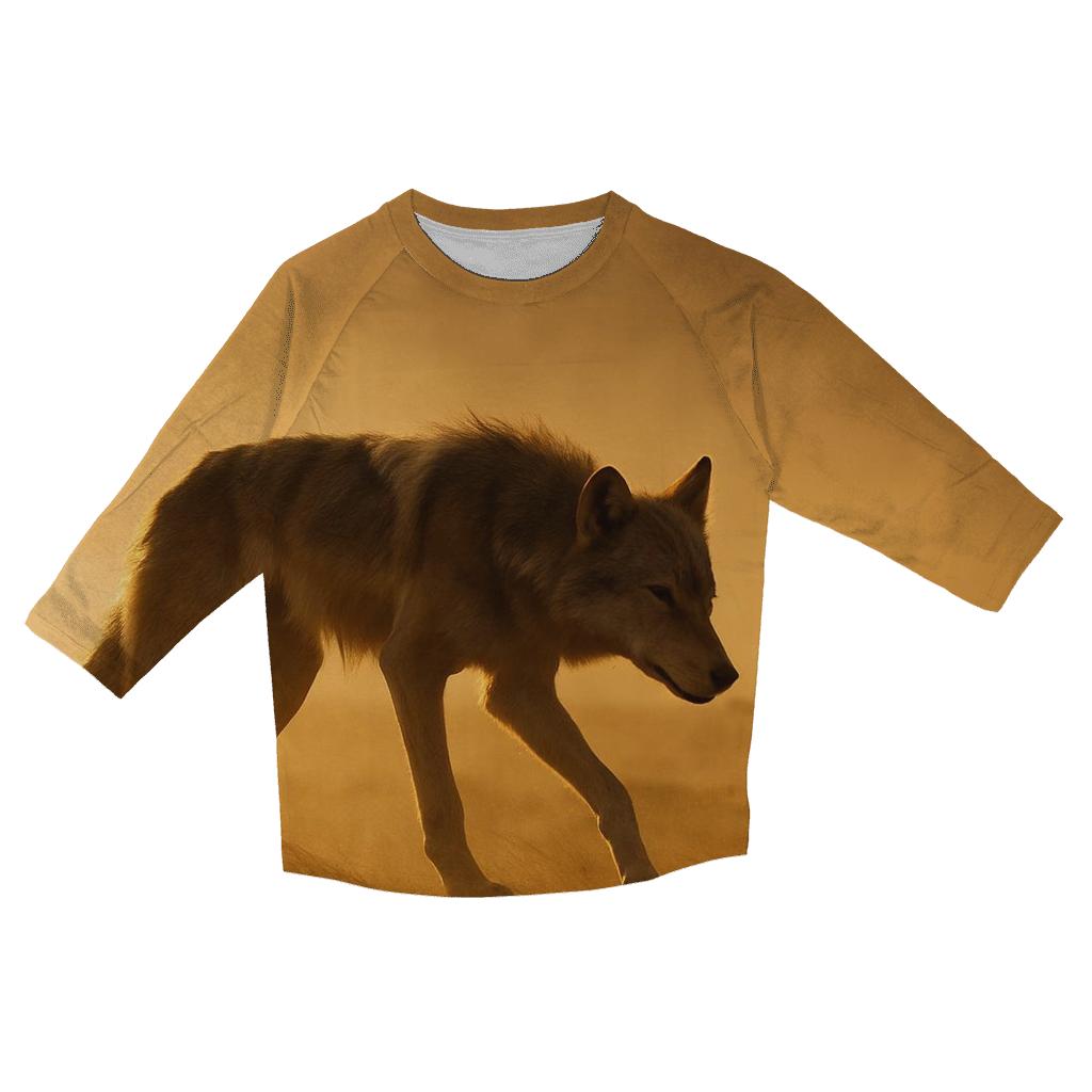 Desert Steppe Wolf In Dust Storm personalized 3/4 sleeve tees