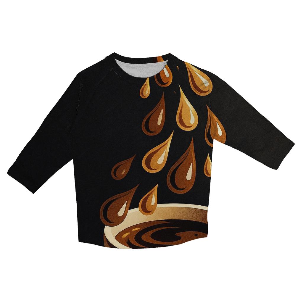 Golden Drip Cascade printed three quarter sleeve shirts