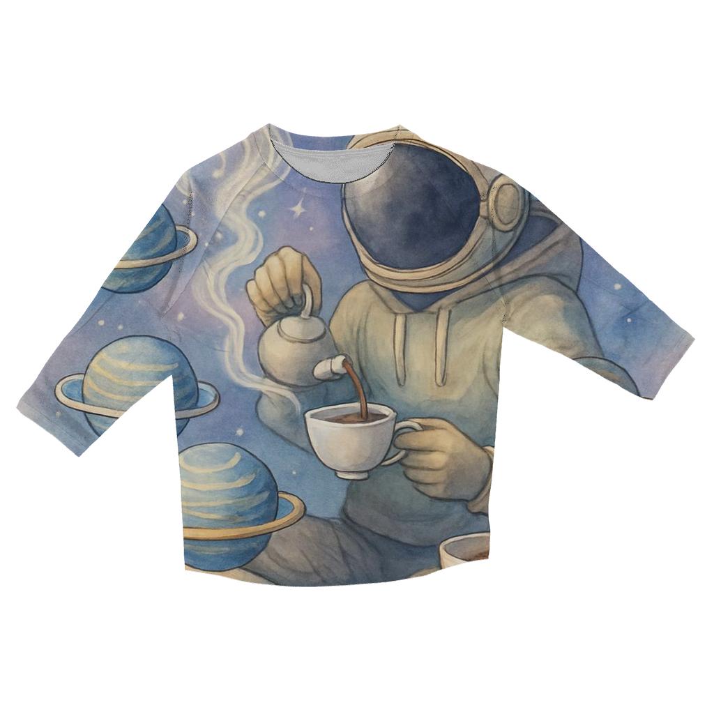 Tea Time Planet Shuffle personalized 3/4 sleeve tees