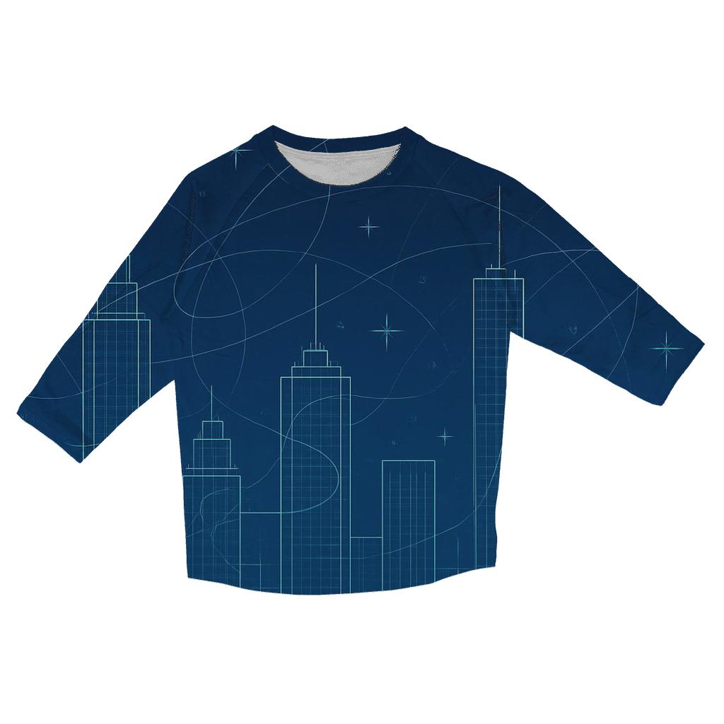 Galactic Blueprint City trendy 3/4 sleeve tops