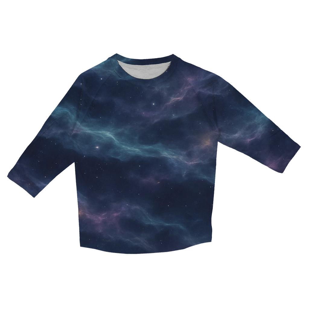 Nebula Filament Strata printed three quarter sleeve shirts