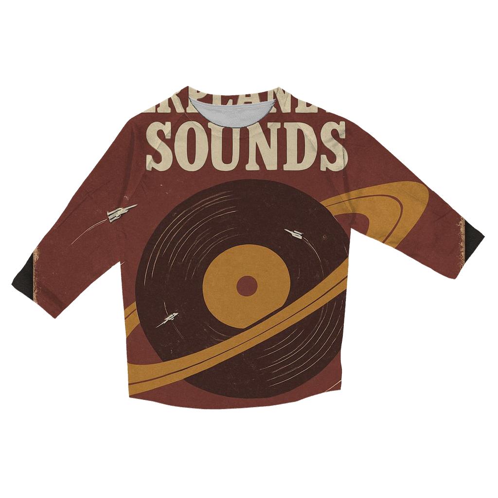 Classic Vinyl Planet Record Cover printed three quarter sleeve shirts