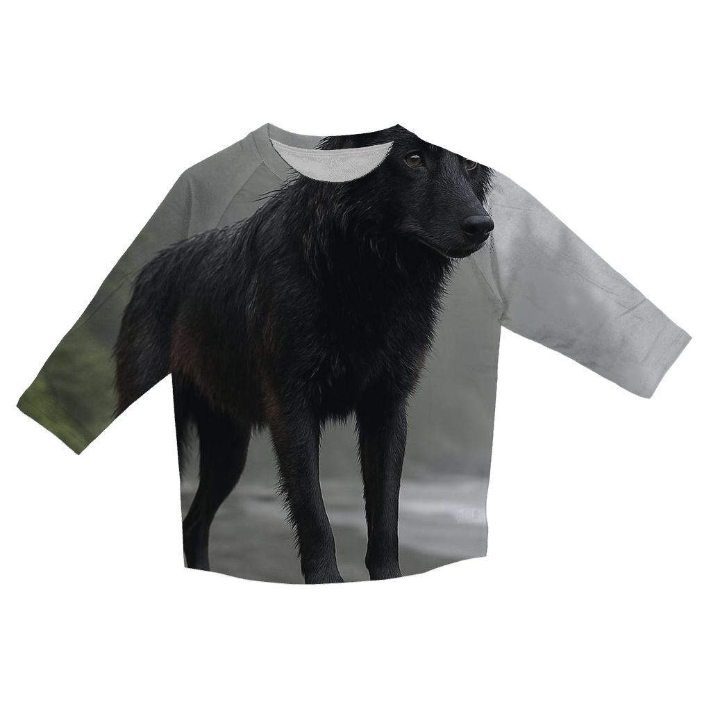 Coastal Rainforest Wolf On Driftwood casual three quarter sleeve shirts