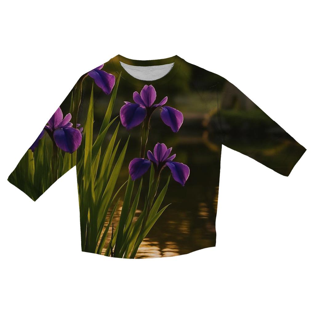 Iris Reflections At Traditional Garden Edge fashion 3/4 sleeve shirts