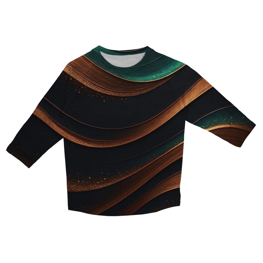 Bronze Aurora Waves stylish quarter sleeve tops