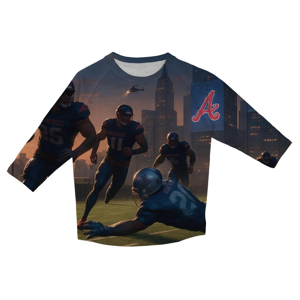 Skyline Rivalry Rush Braves Vs Cubs printed three quarter sleeve shirts