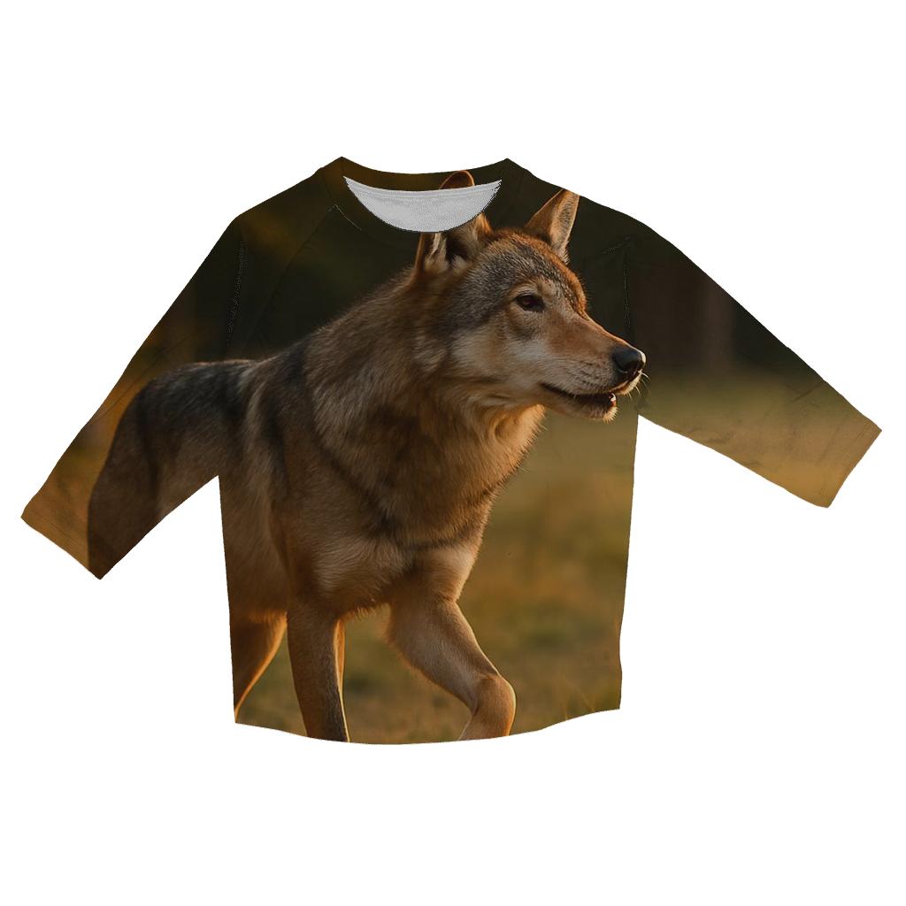 Forest Edge Wolf Listening To Distant Howl stylish quarter sleeve tops