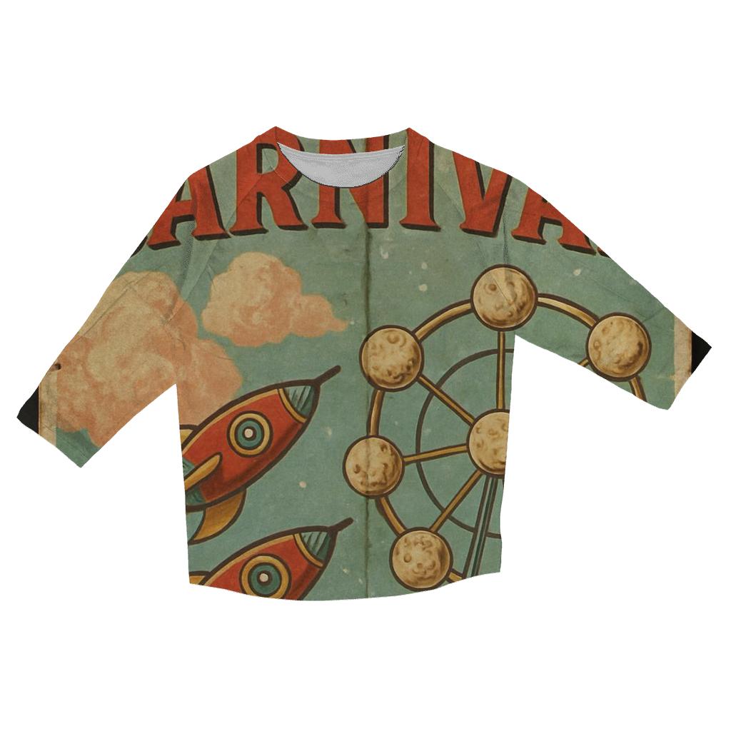 Distressed Retro Space Carnival Poster personalized 3/4 sleeve tees