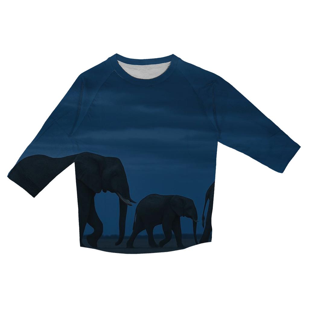 Twilight Crossing African Elephant stylish quarter sleeve tops