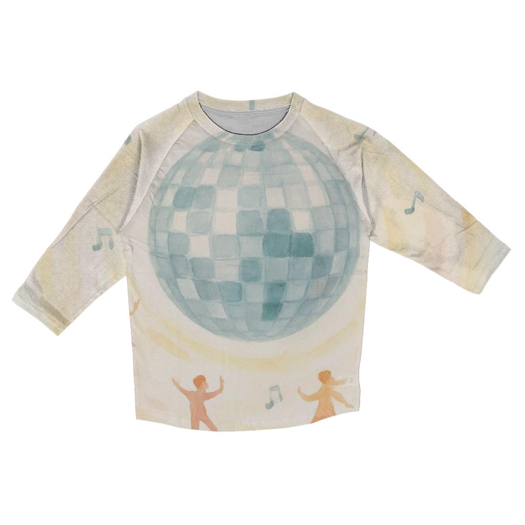 Watercolor Disco Orbit fashion 3/4 sleeve shirts