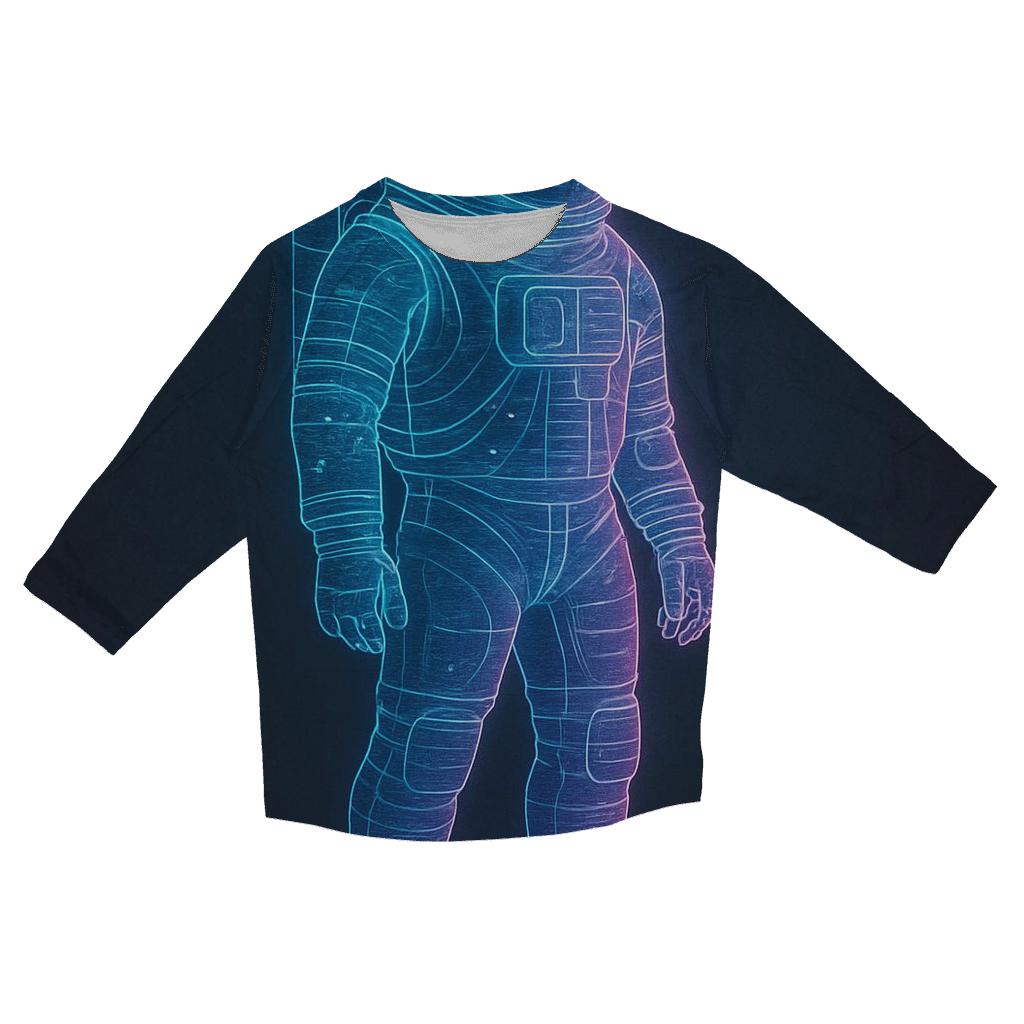 Holographic Astronaut Silhouette fashion 3/4 sleeve shirts