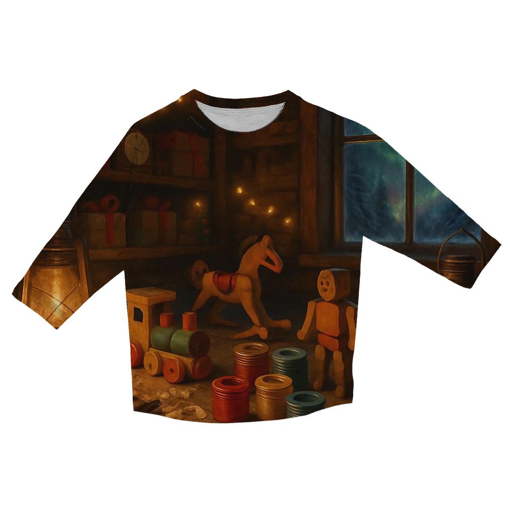 Santa Workshop Midnight Crafting trendy 3/4 sleeve tops
