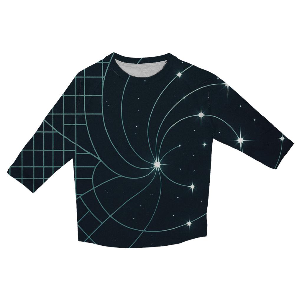 Celestial Street Grid cotton quarter sleeve shirts
