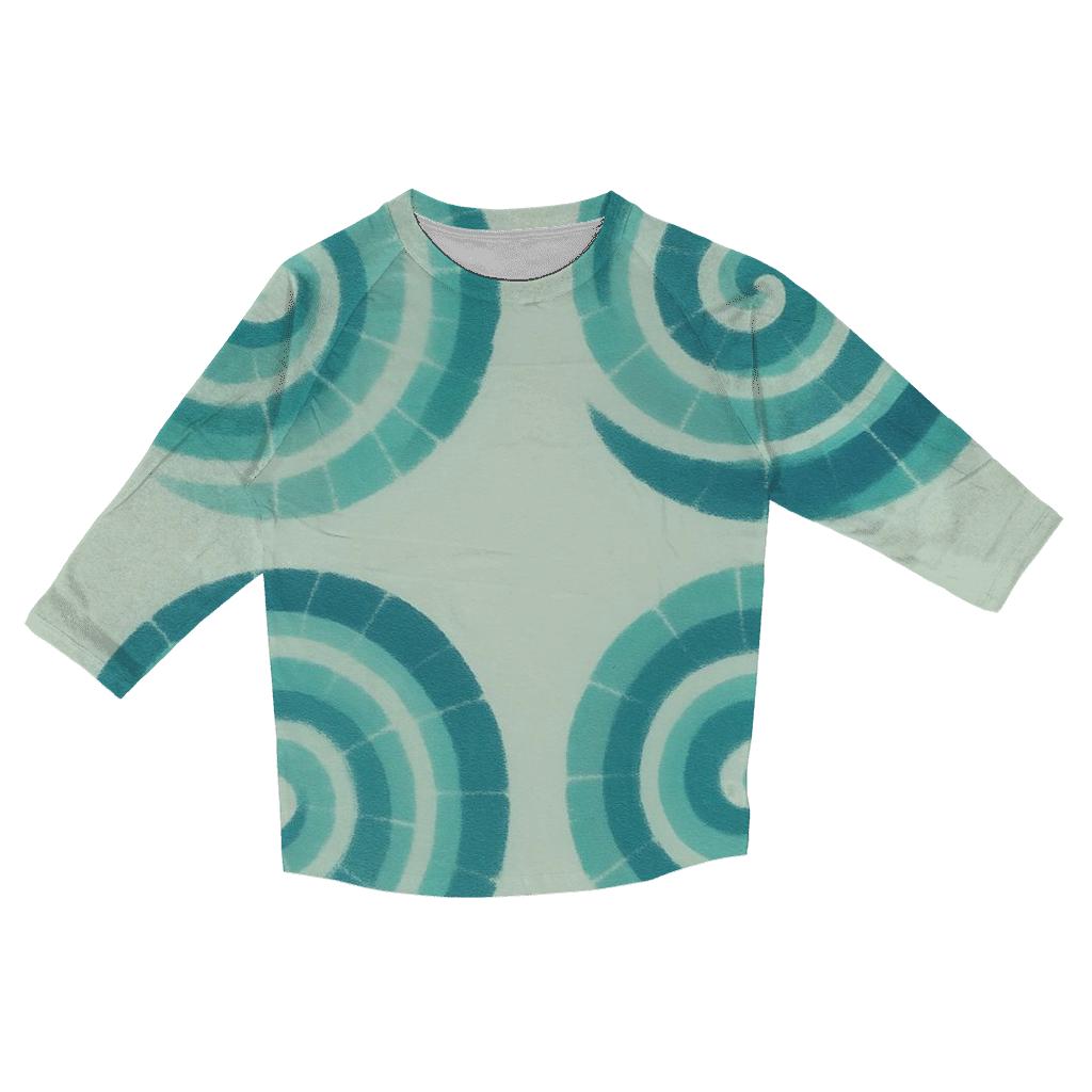 Seafoam Spiral Quad Burst cotton quarter sleeve shirts