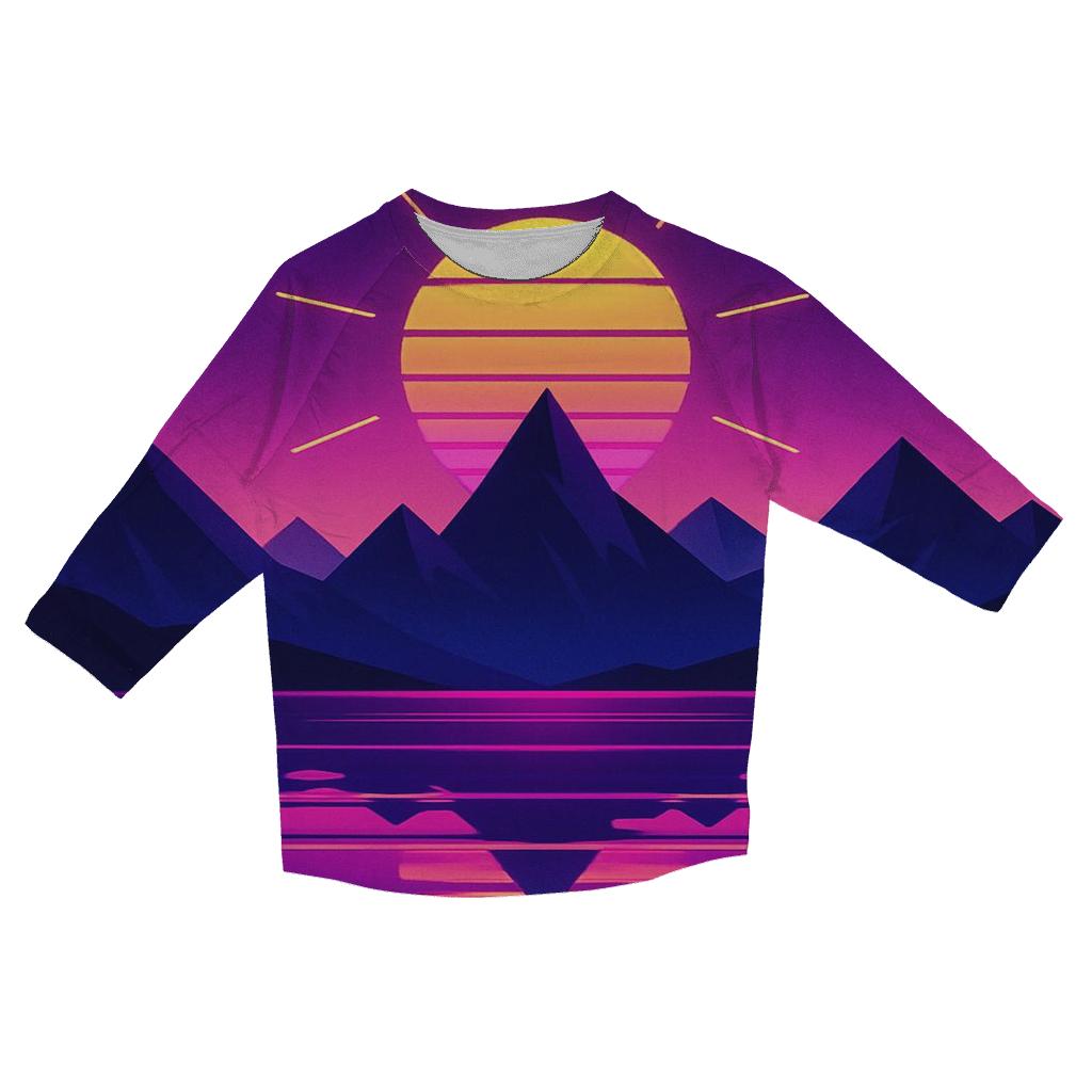 Synthwave Mountain Reflections trendy 3/4 sleeve tops