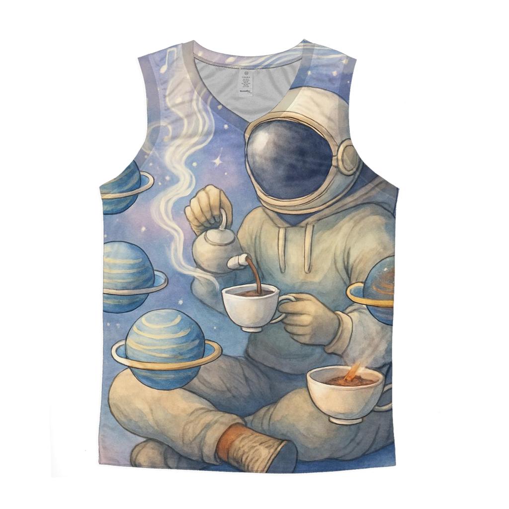 Tea Time Planet Shuffle designer workout tanks