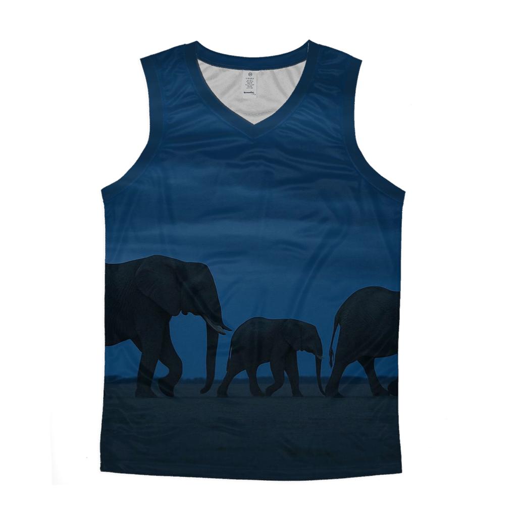 Twilight Crossing African Elephant designer workout tanks