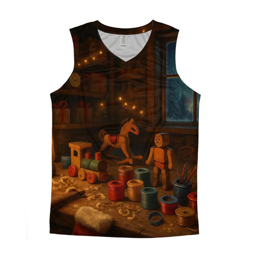 Santa Workshop Midnight Crafting sports performance tank tops