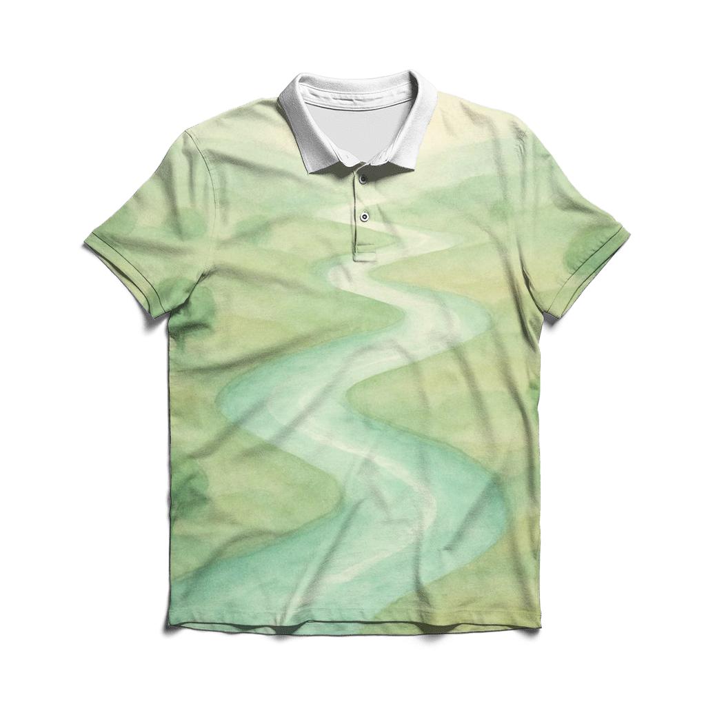 River Of Quiet Listening casual sports polo shirts