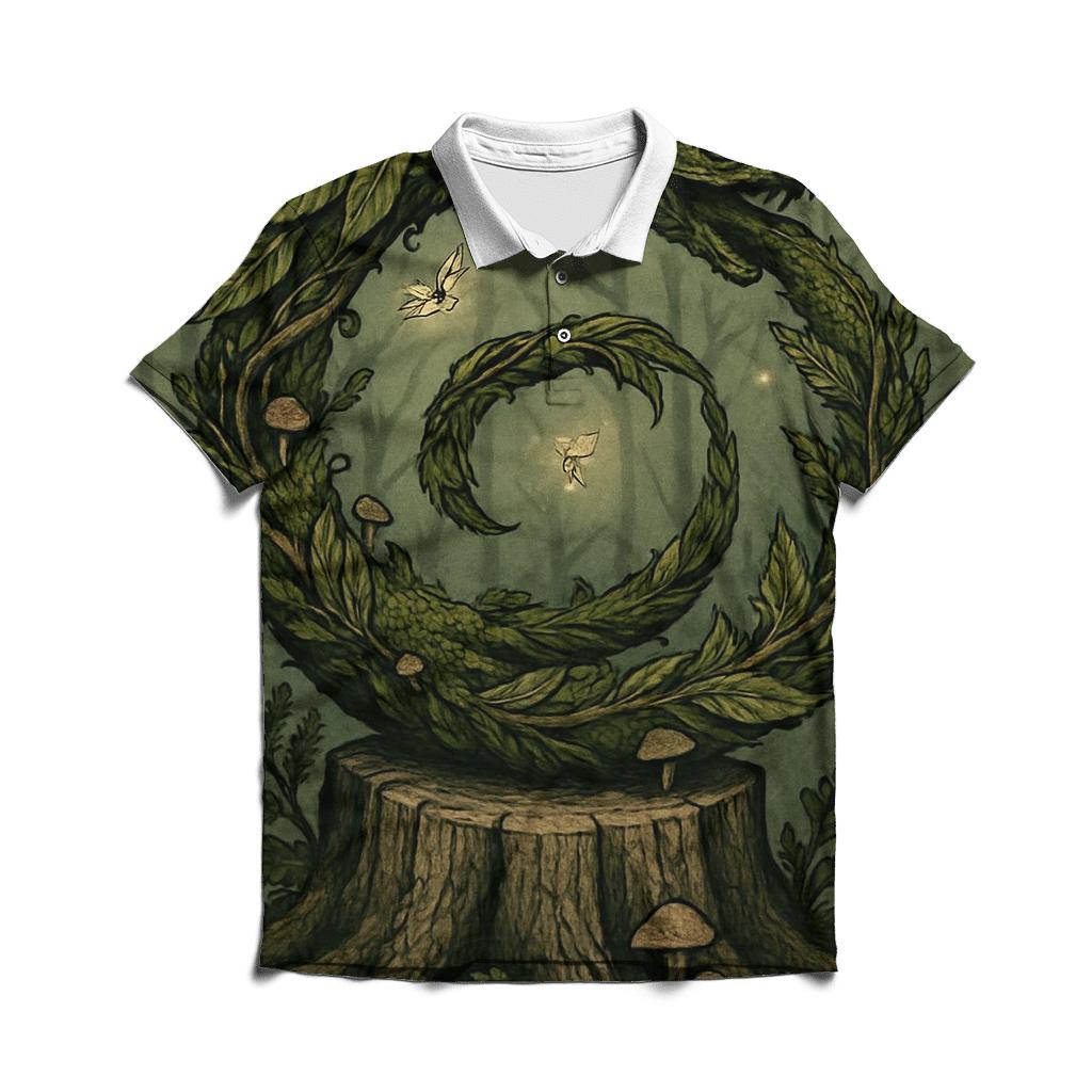 Forest Spirit Ouroboros personalized polo shirts
