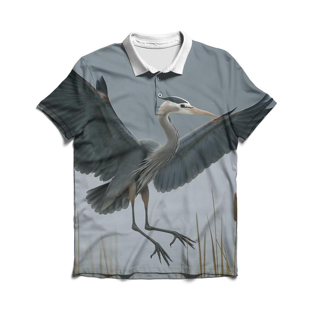 Reedline Hover Great Blue Heron personalized polo shirts