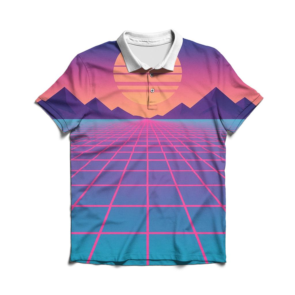 Laser Grid Desert Mirage custom polo shirts