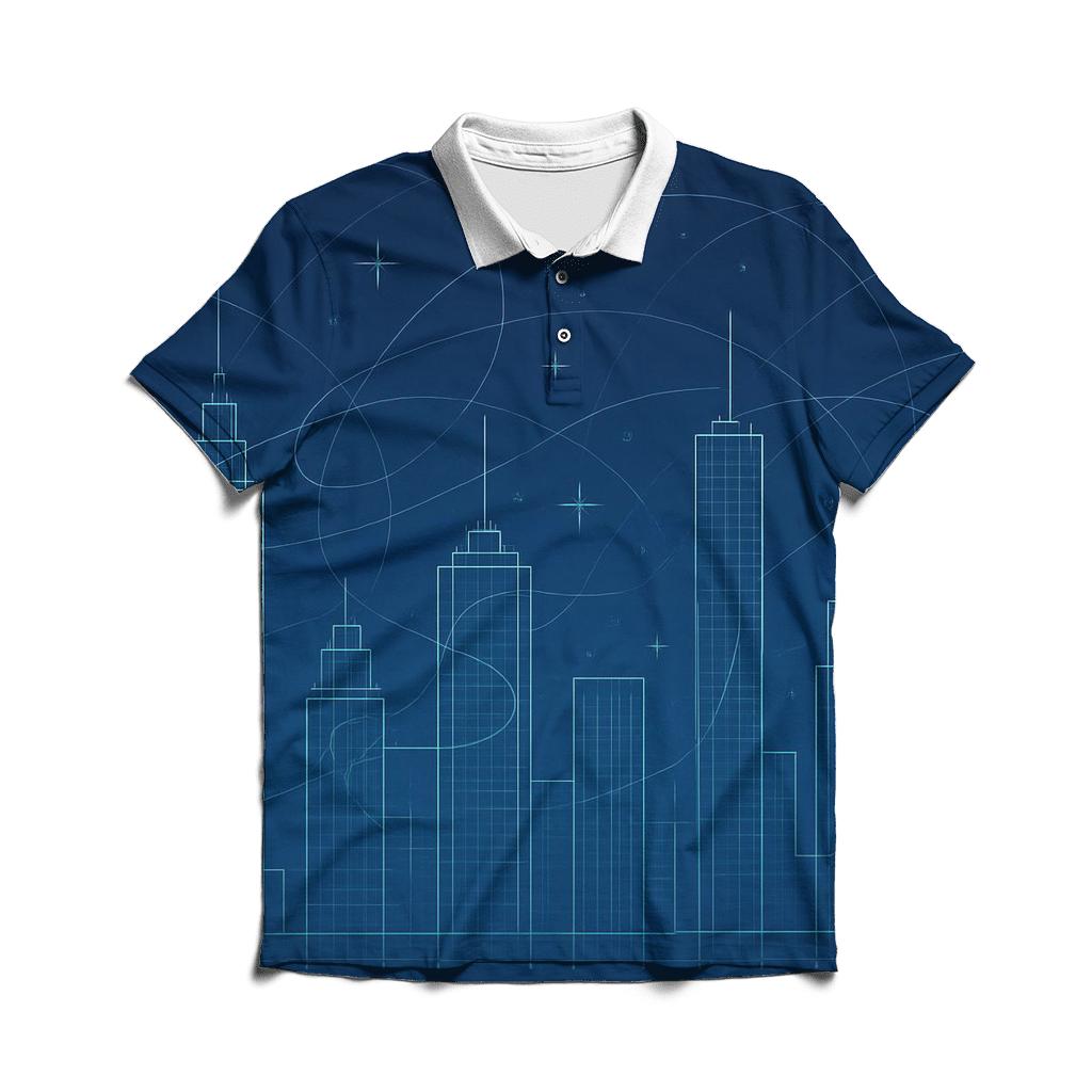 Galactic Blueprint City casual sports polo shirts