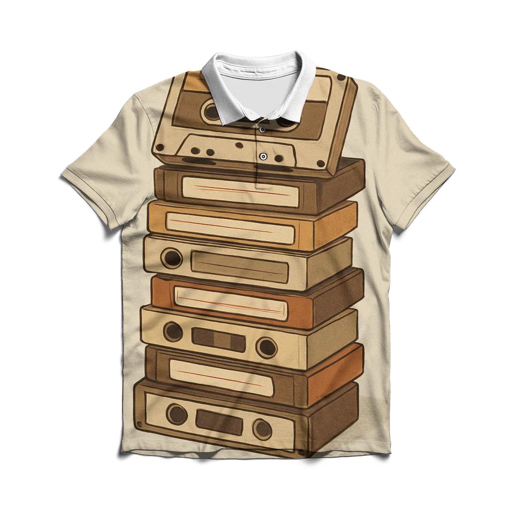 Soft Rock Cassette Stack stylish collar polo tees