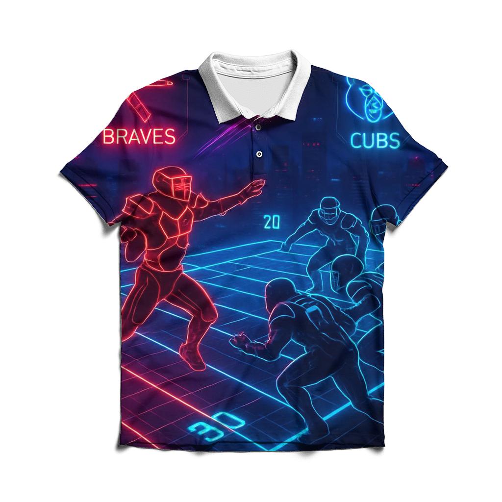 Neon Cyber Turf Braves Vs Cubs classic pique polos