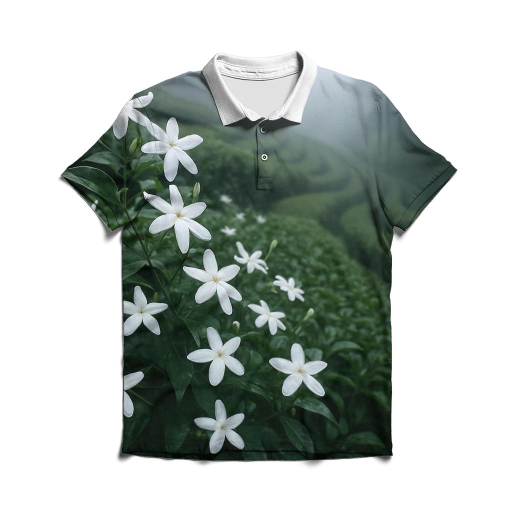 Tea Plantation Jasmine Between The Rows embroidered polo tops