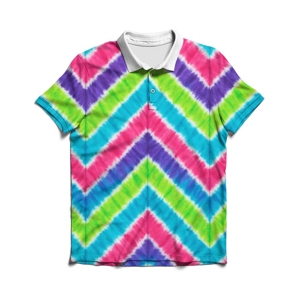 Neon Chevron Accordion Waves personalized polo shirts