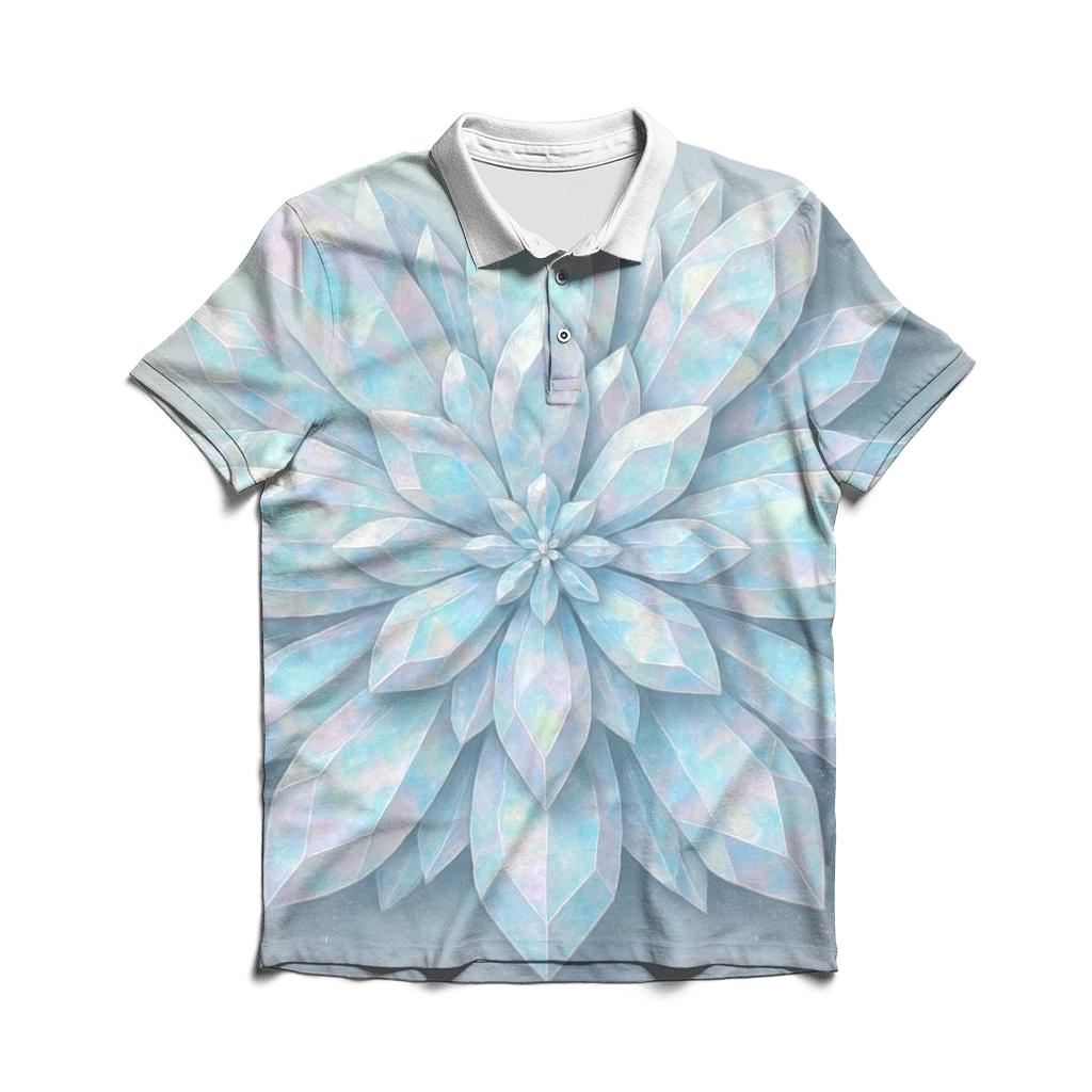 Opaline Crystal Bloom embroidered polo tops