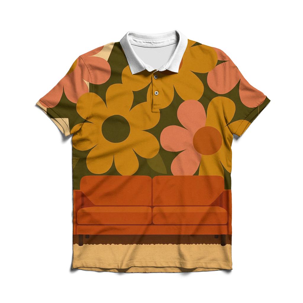 Flower Pattern Living Room personalized polo shirts