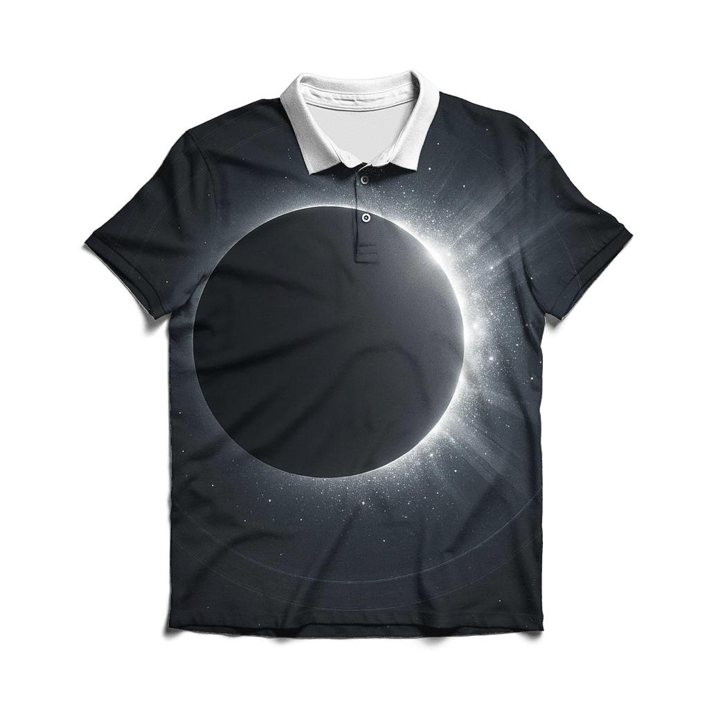 Silver Eclipse Glimmer embroidered polo tops