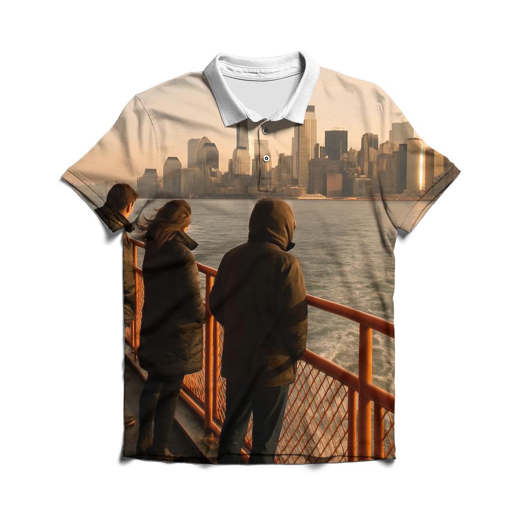 Staten Island Ferry Deck Skyline Crossing custom polo shirts