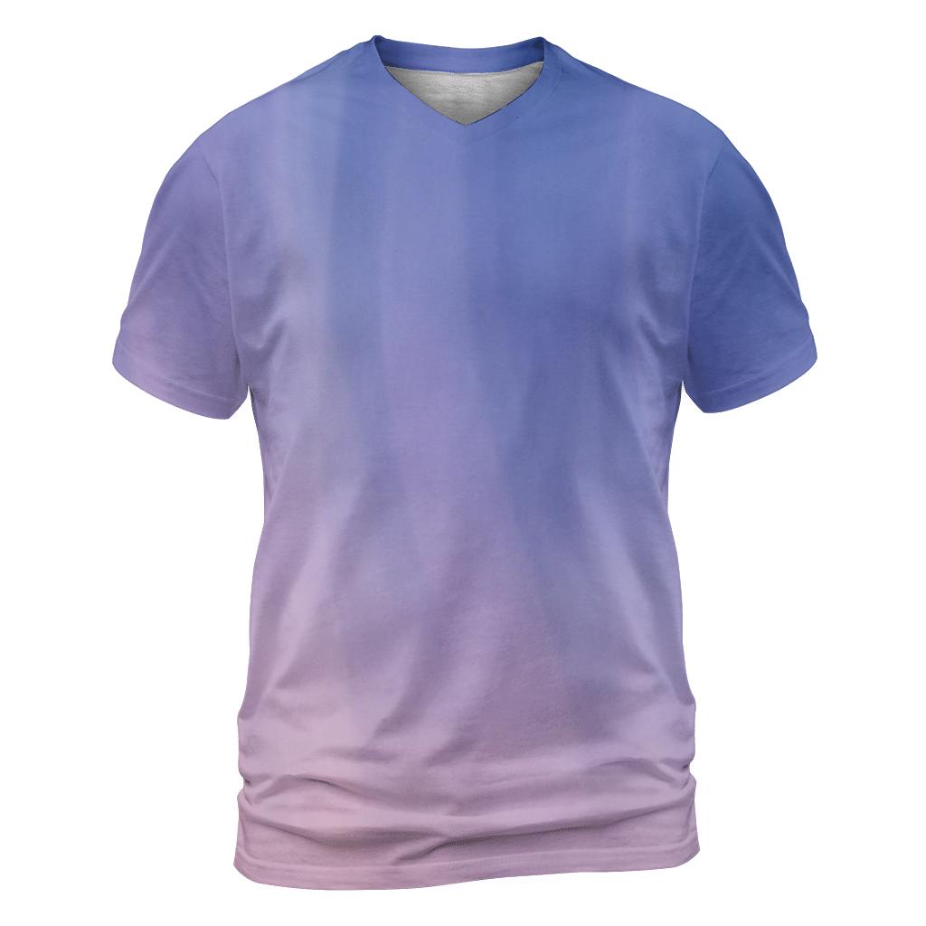 Blushing Aurora Veil vibrant all-over design tees