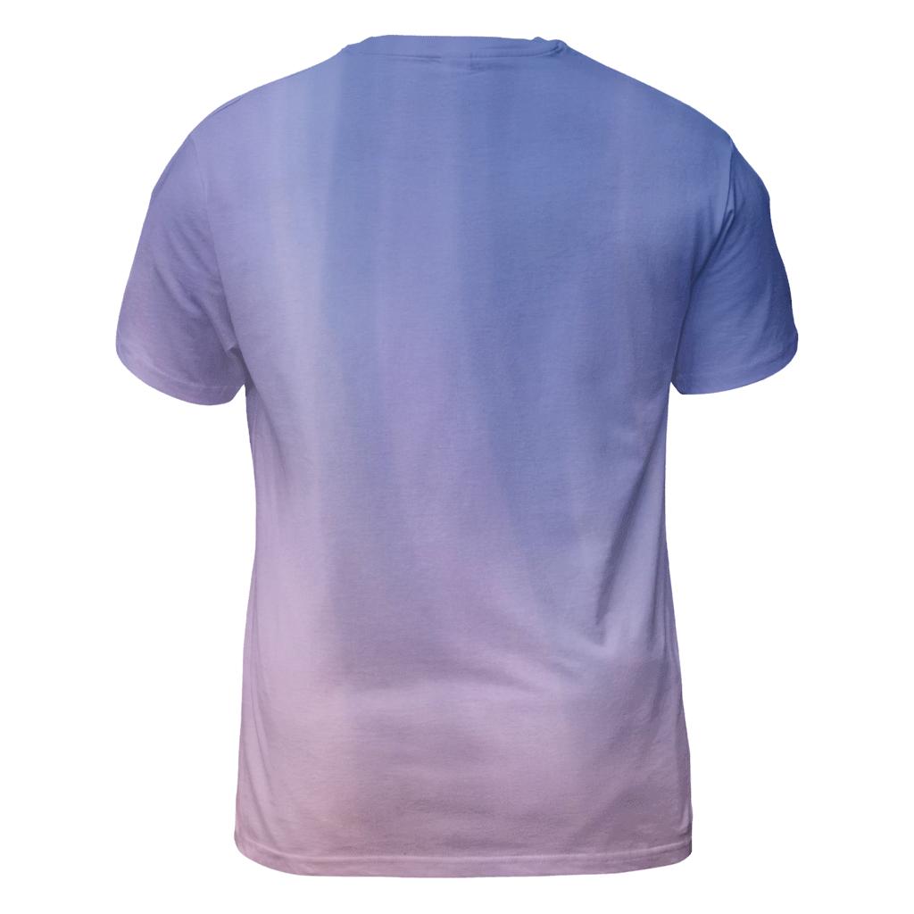 Blushing Aurora Veil vibrant all-over design tees