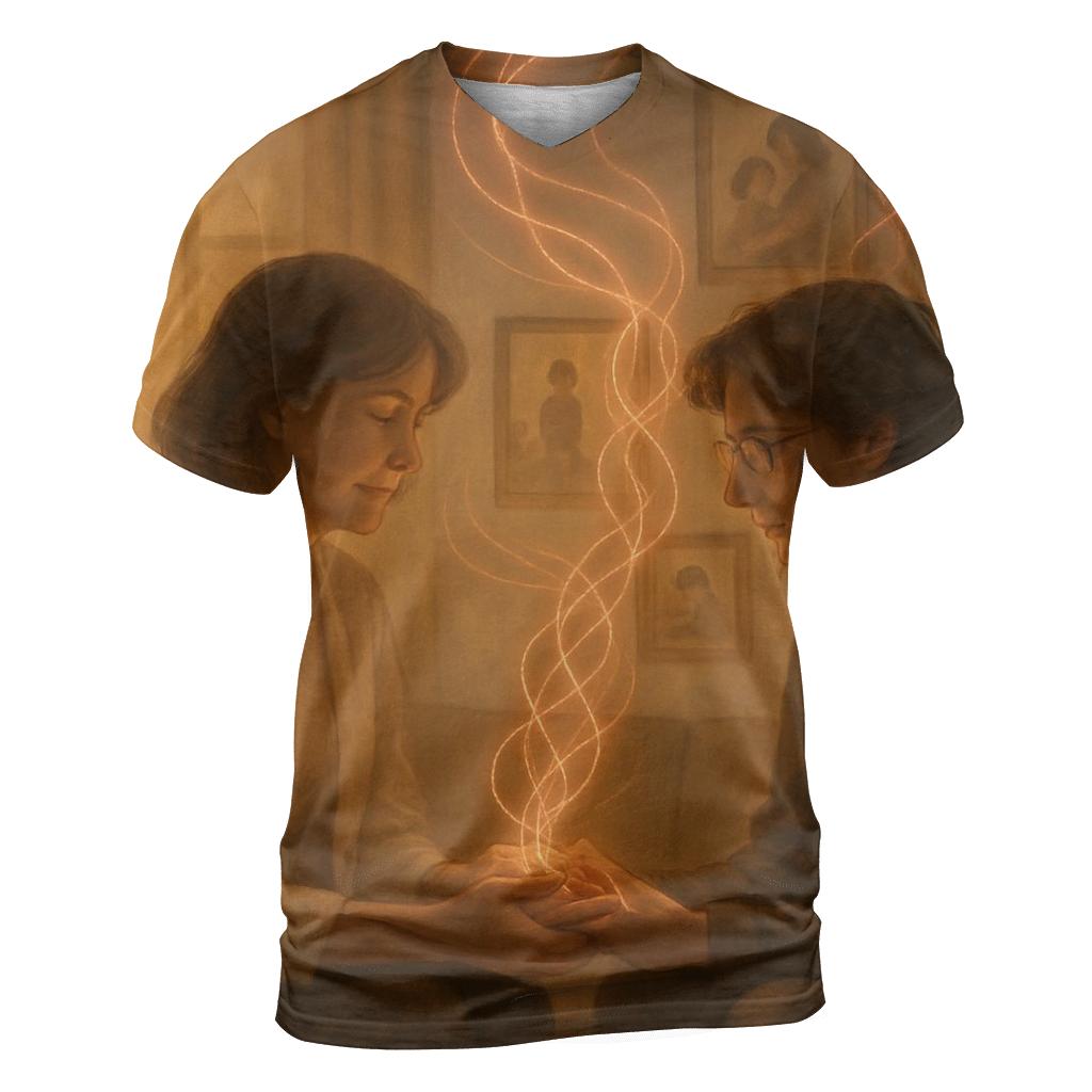 Heartstrings Between Generations artistic all-over print tops