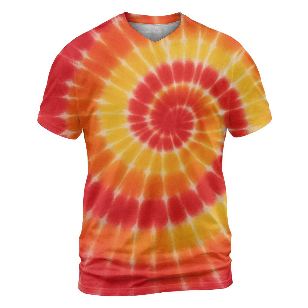 Solar Flare Spiral Bullseye Panel trendy printed shirt styles