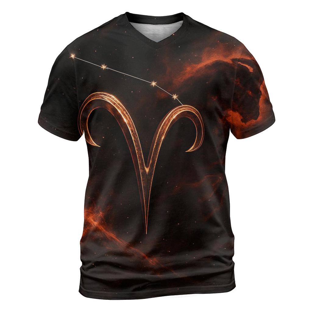 Galactic Aries Fire Trail Sigil artistic all-over print tops