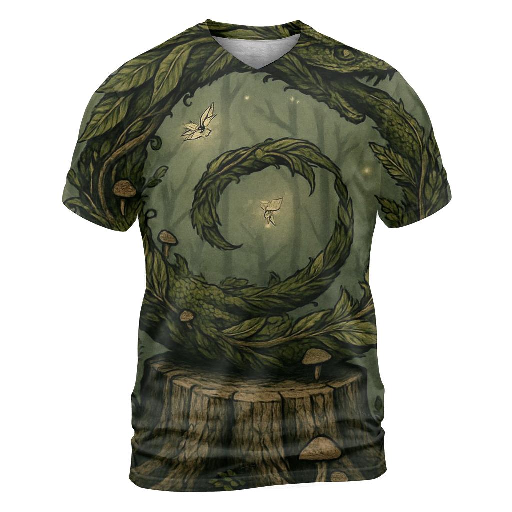 Forest Spirit Ouroboros creative print fashion shirts