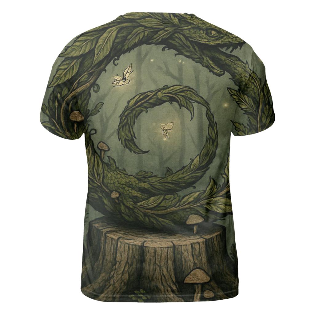 Forest Spirit Ouroboros creative print fashion shirts
