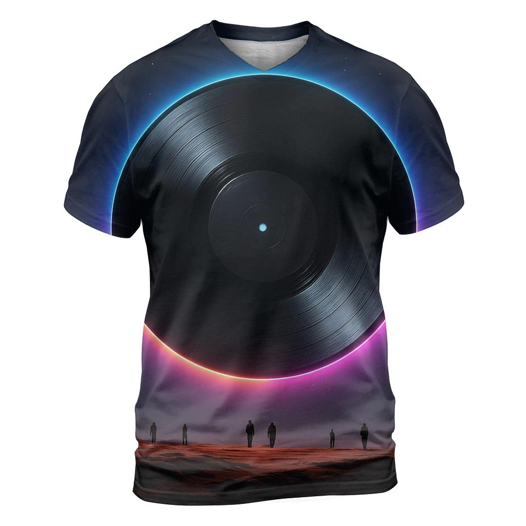 Holographic Turntable Eclipse personalized full print shirts
