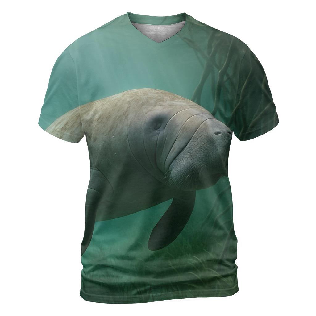 Mangrove Drift West Indian Manatee unique graphic print tees