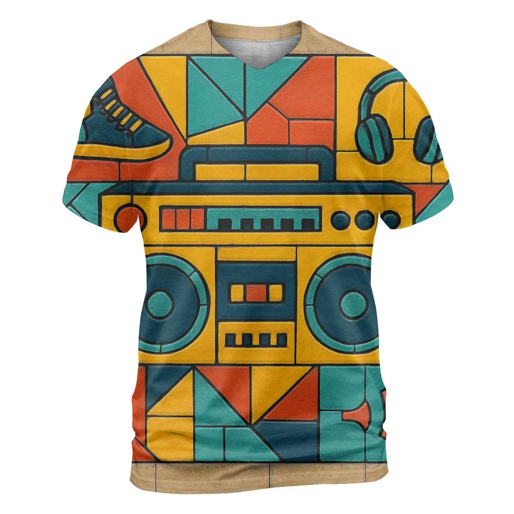 Boombox Street Mosaic creative print fashion shirts