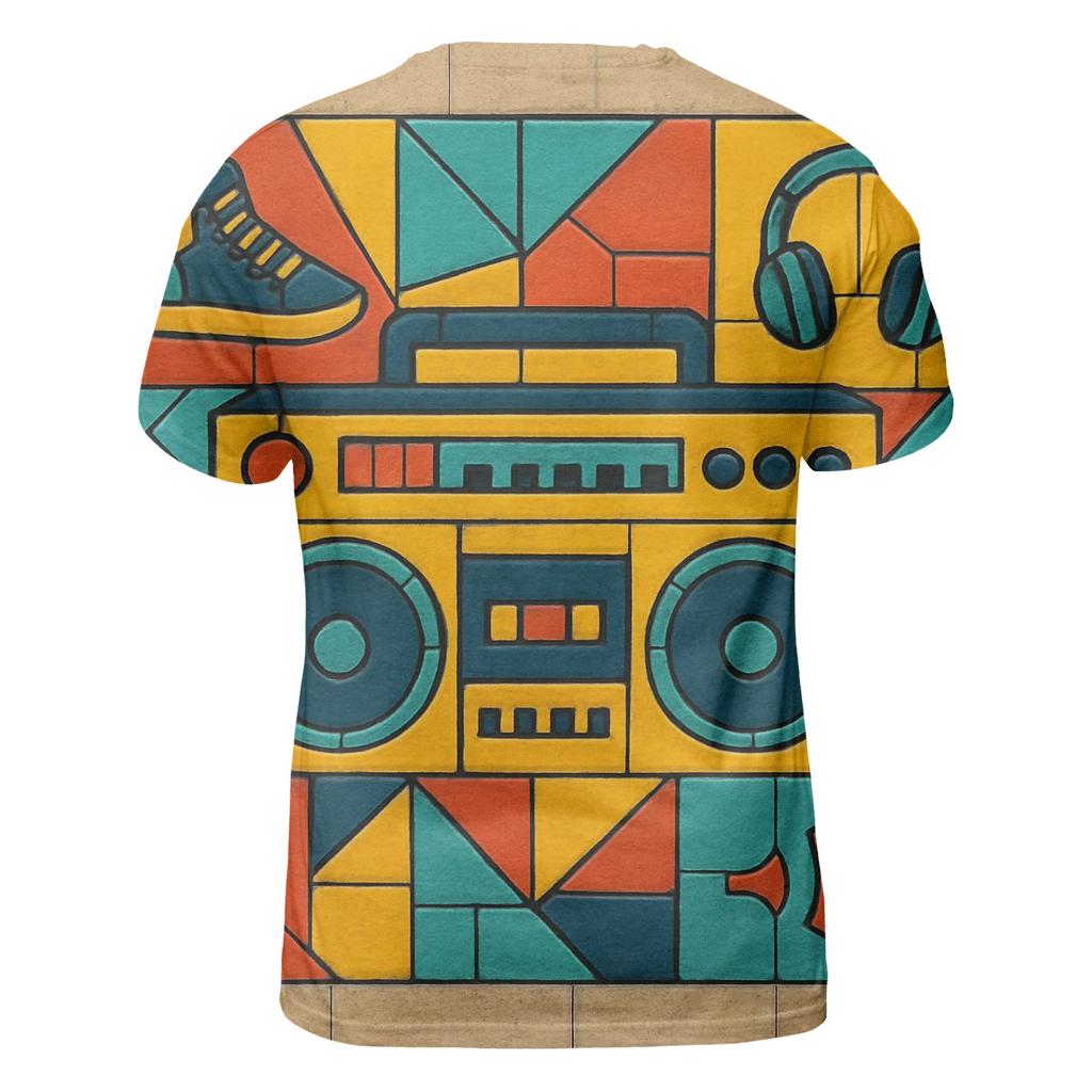 Boombox Street Mosaic creative print fashion shirts