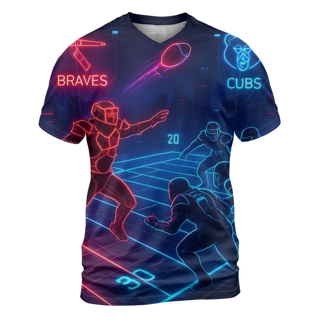 Neon Cyber Turf Braves Vs Cubs trendy printed shirt styles